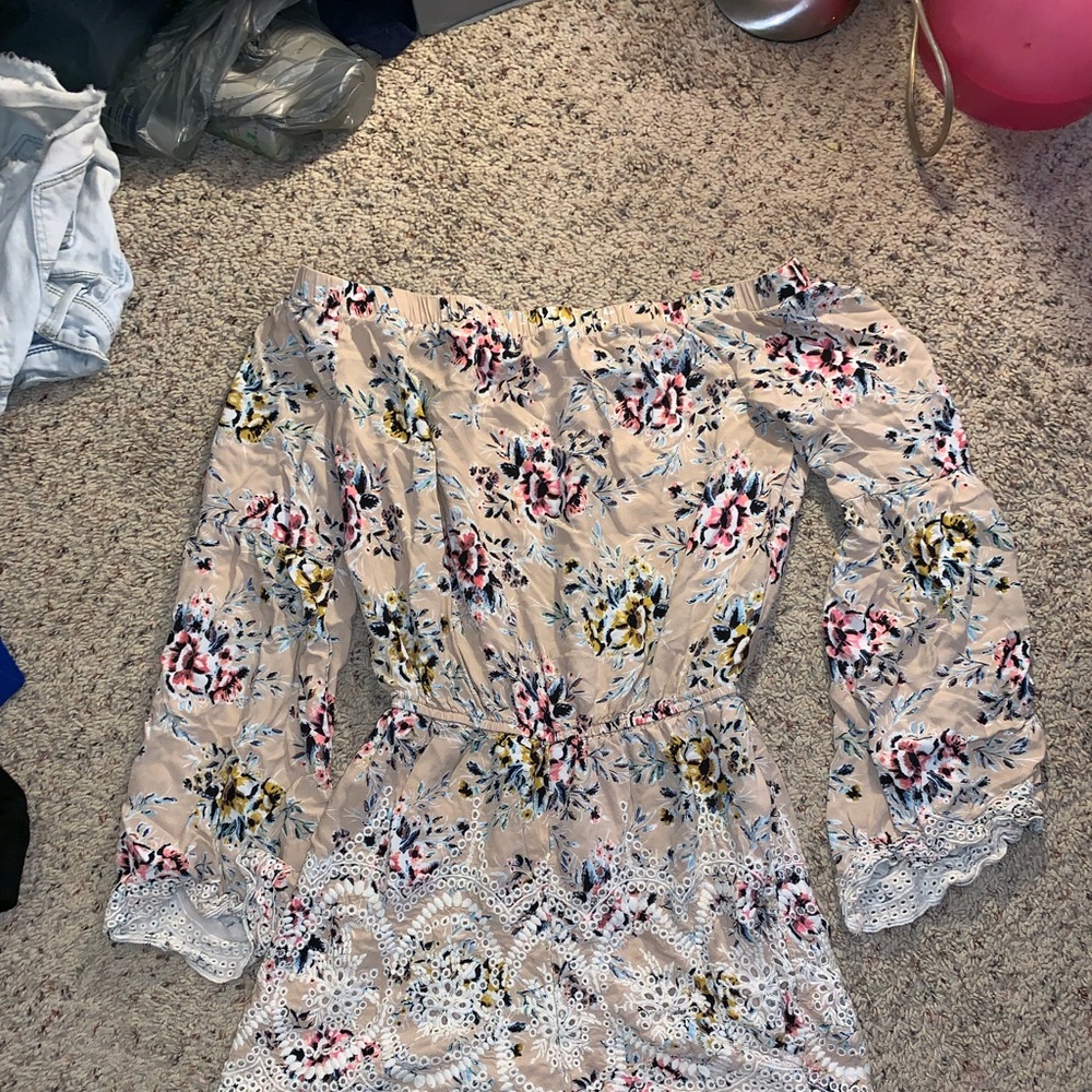 Floral and Lace Romper